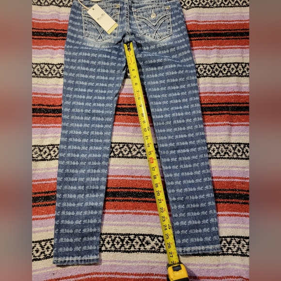 Miss Me 25×29 low rise skinny Blue Patterned low rise Skinny Jeans - Picture 12 of 16